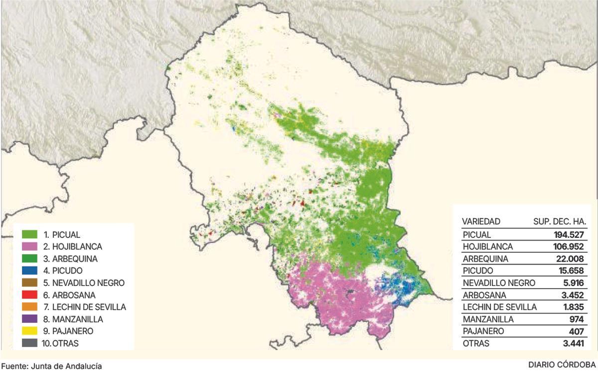 Variedades en la provincia de Córdoba.