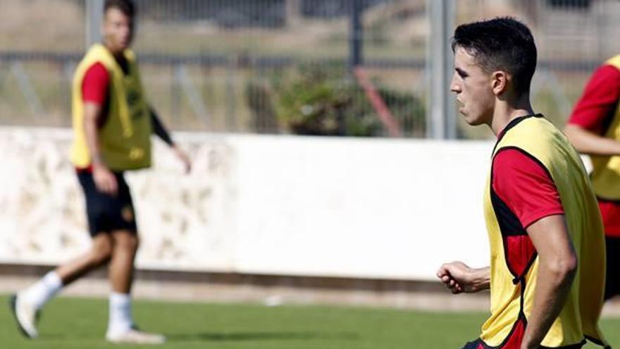 Julio Pleguezuelo, en su primer entrenamiento ayer en Son Bibiloni.