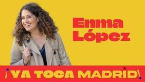 Imagen de Enma López junto al lema de su candidatura a la alcaldía de la capital.