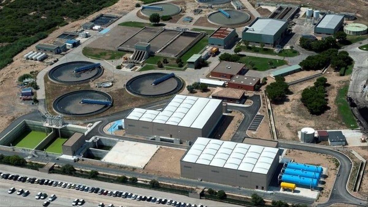 Vista aérea de la depuradora de Vila-Seca y Salou, en la provincia de Tarragona.