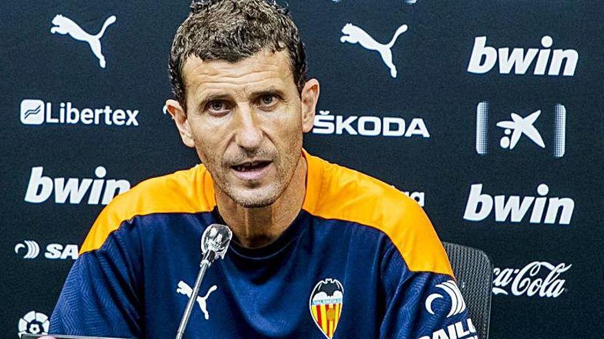 Javi Gracia, en la sala de prensa de la ciudad deportiva.