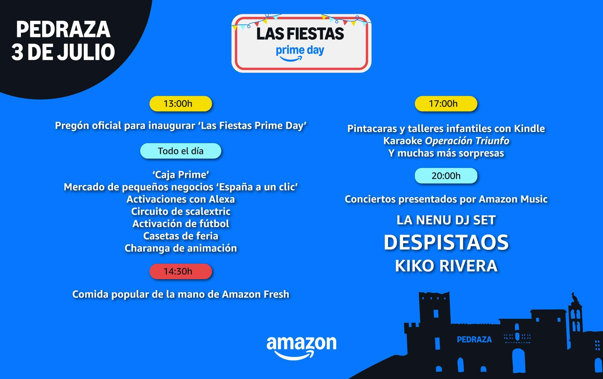 Programa de las Fiestas Prime Day 2025 en Pedraza (Segovia)