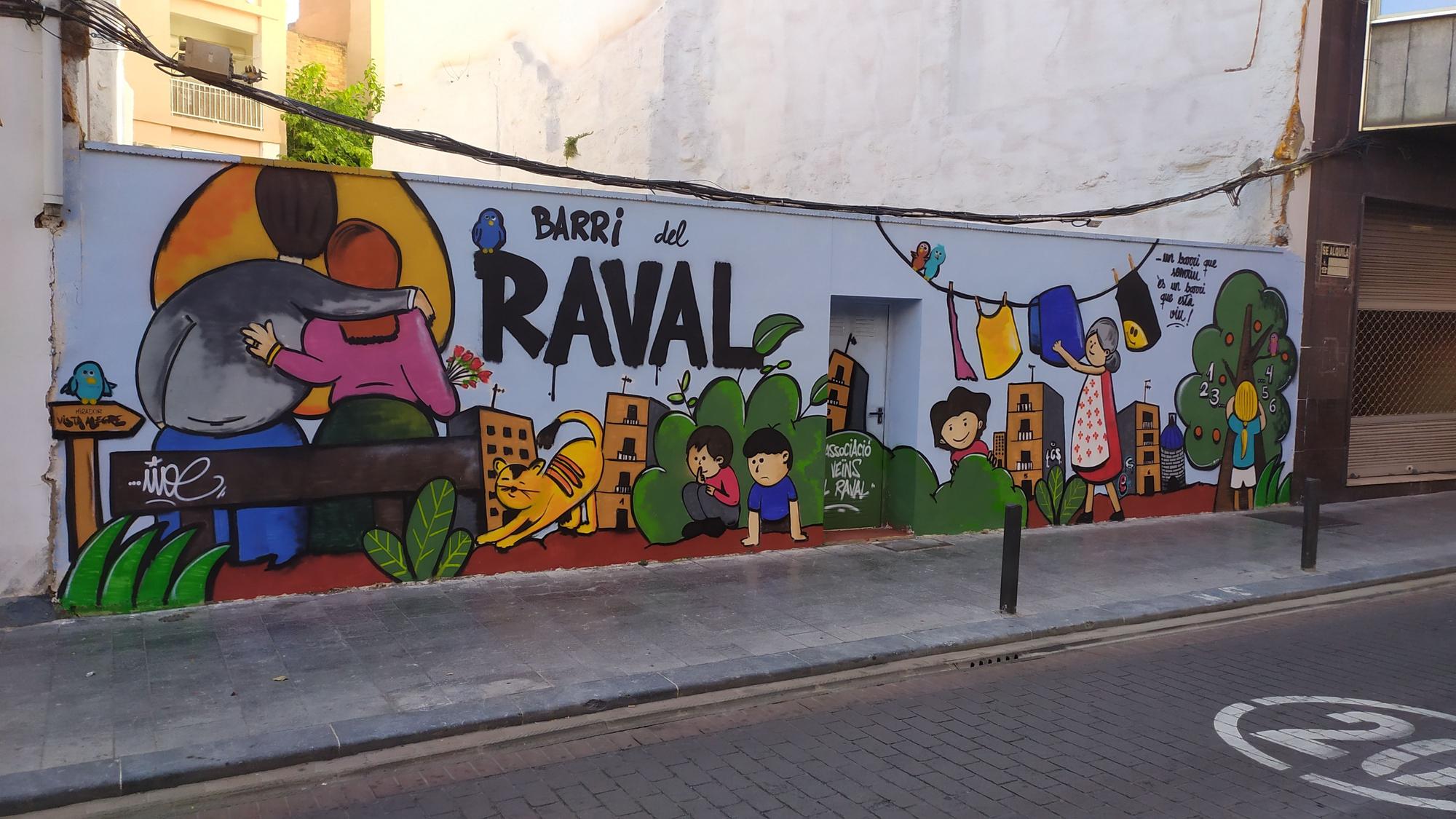 Murales de pintura en el Barrio el Raval de Sagunt