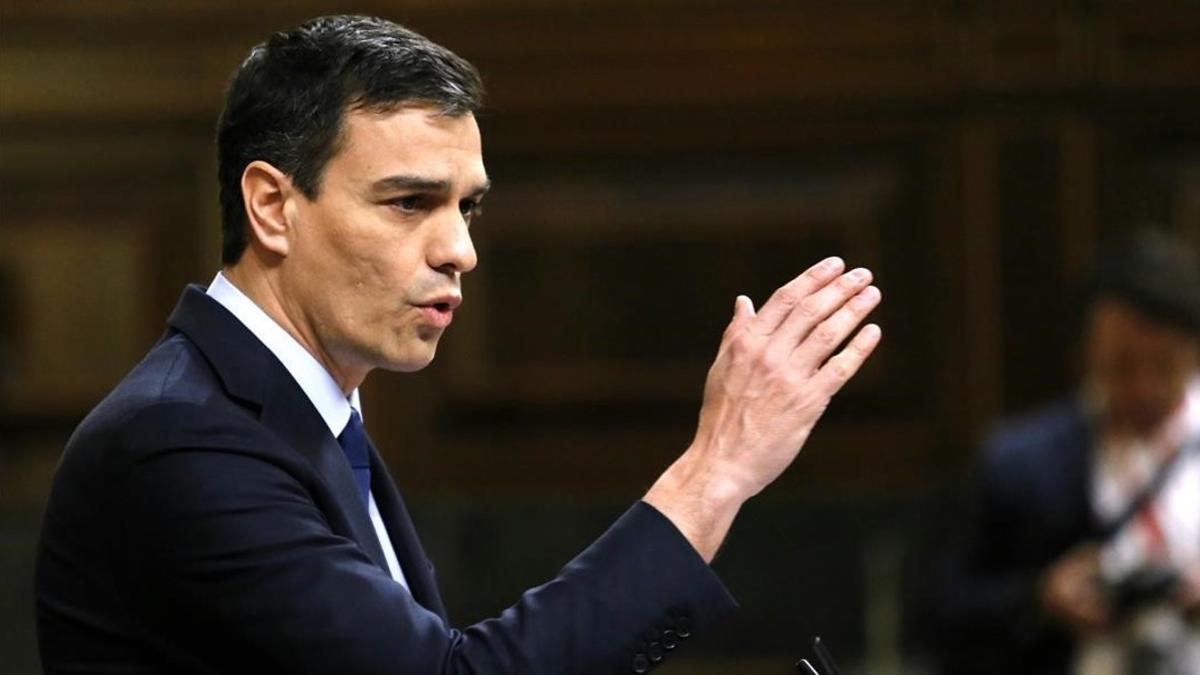 Pedro Sánchez, este miércoles en el Congreso de los Diputados.