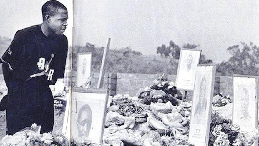 Fotos de los jugadores de Zambia muertos en 1993.