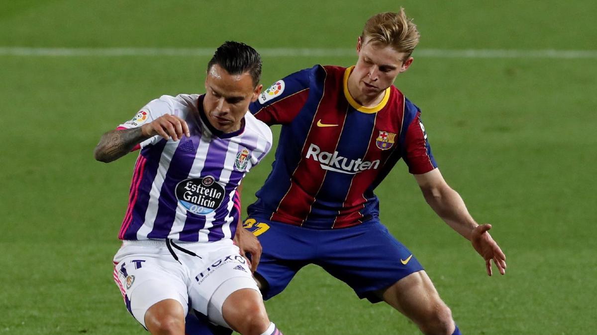 De Jong, durante el partido del Barça contra el Valladolid