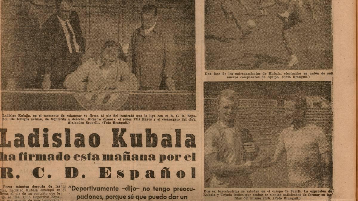 La noticia del fichaje de Kubala por el Espanyol: septiembre de 1963
