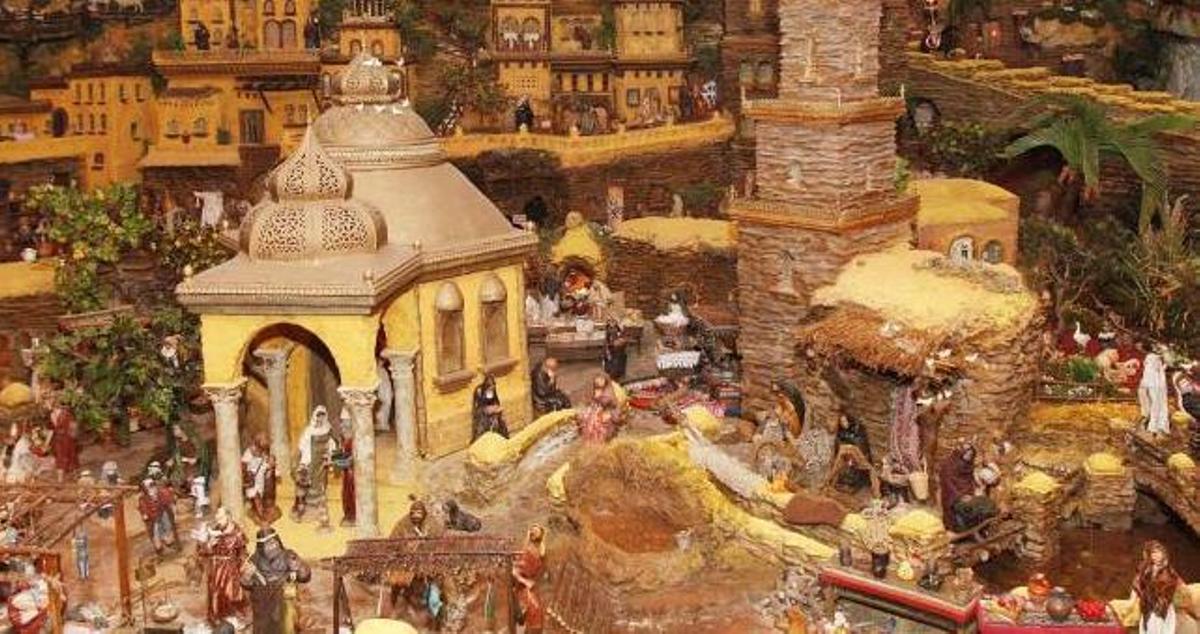 En este detalle del Belén de La Mosca pueden verse retazos del Nuevo Testamento entre edificaciones de ensueño.