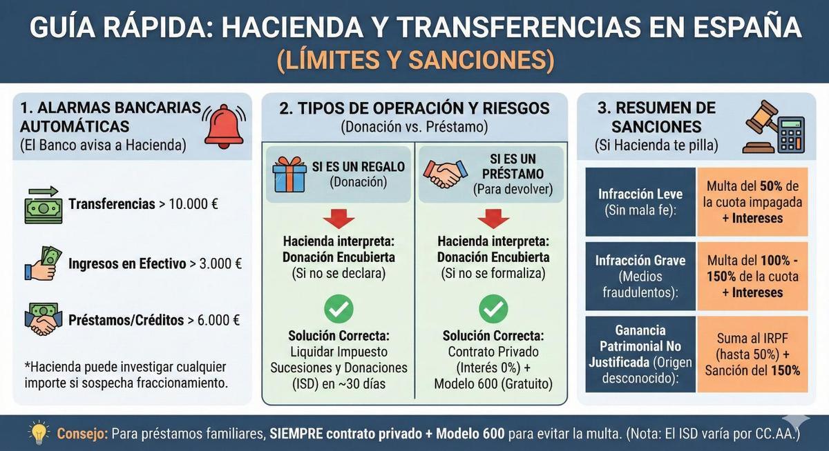 Estos son los límites para las transferencias en España