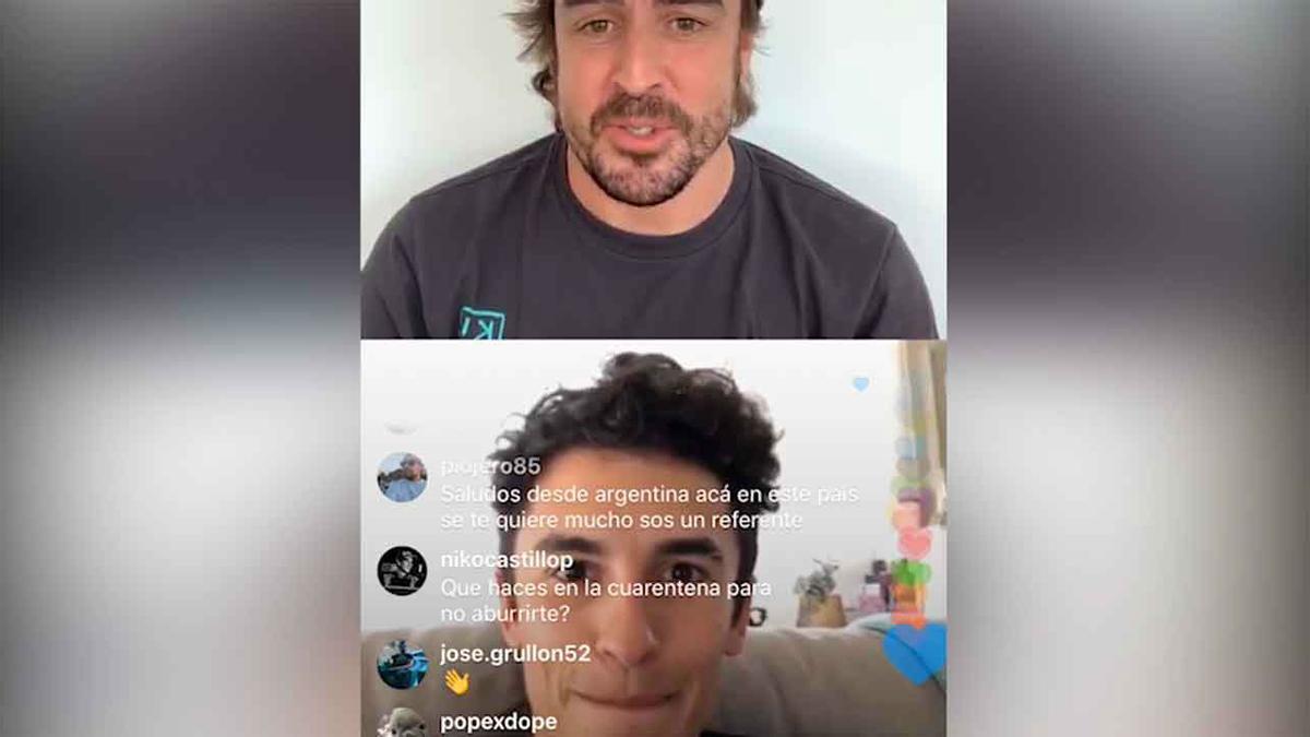 El vídeo de la charla entre Alonso y Márquez