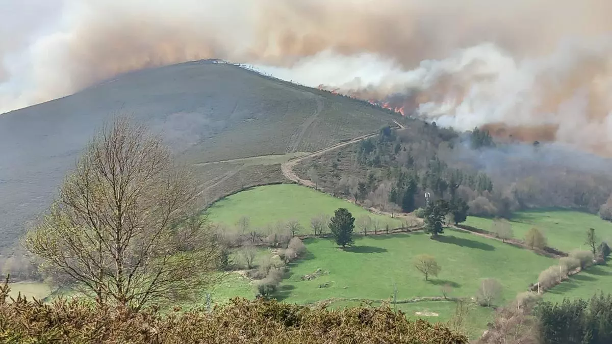 Imputado un hombre por el gran incendio que se produjo en Tineo el pasado mes de marzo