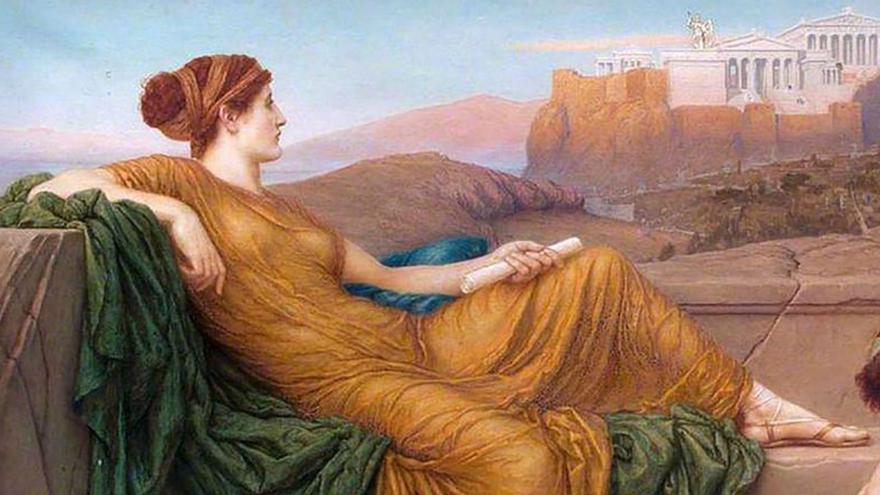 La filósofa Aspasia de Mileto vista por el pintor Henry Holiday (detalle de un cuadro de 1888).   | LUISMA  MURIAS