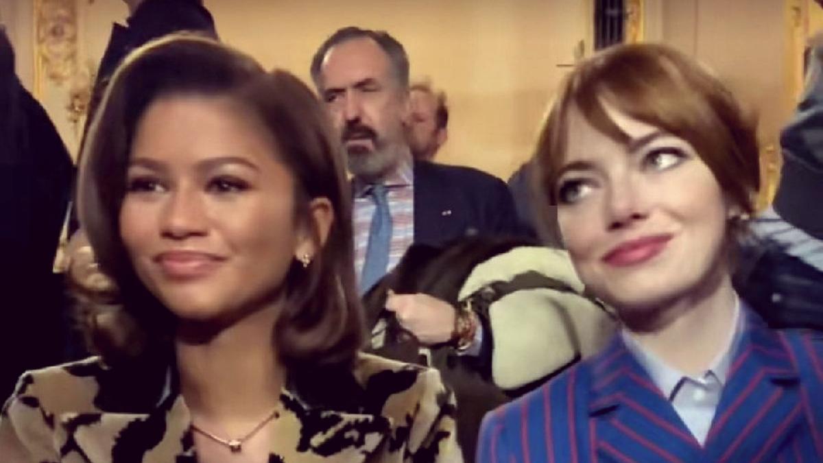 Marichalar, entre Zendaya y Emma Stone, en el desfile de LV