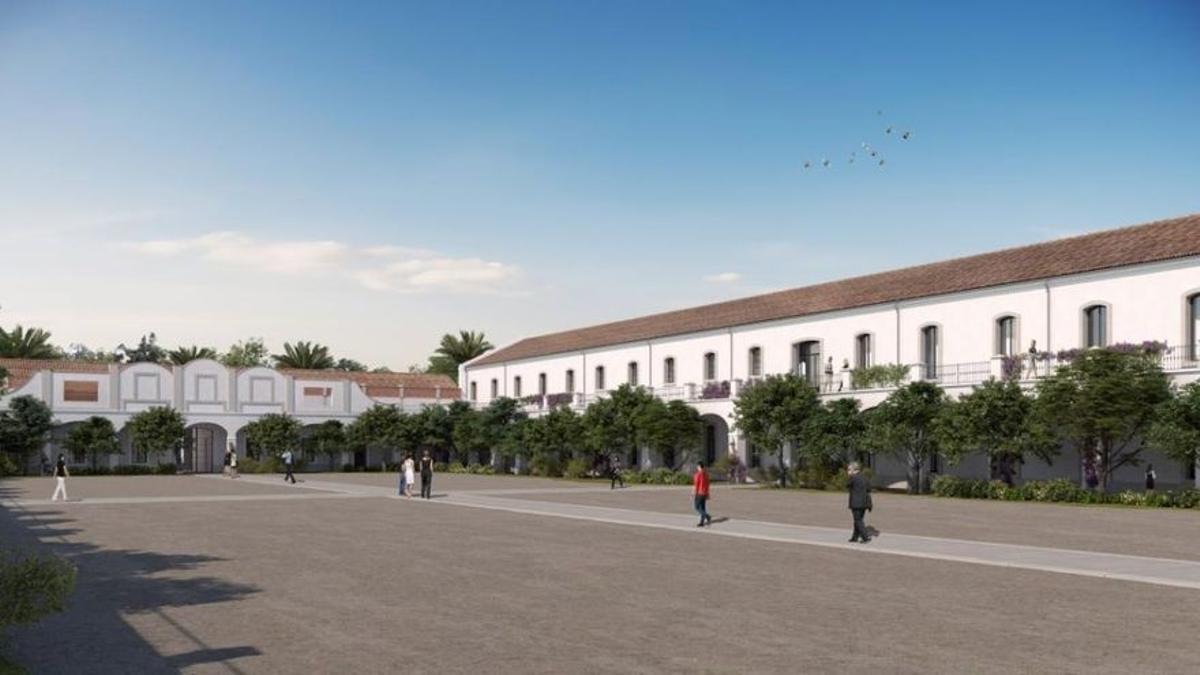 Imagen virtual del patio de Lepanto, después de su rehabilitación.