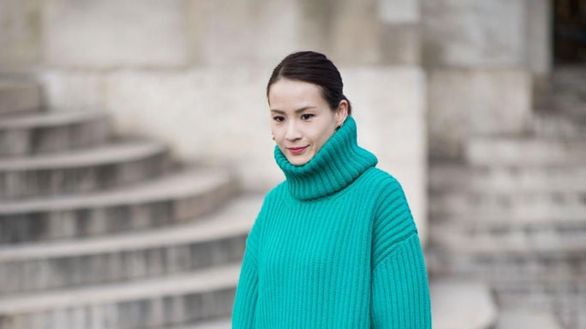 Street Style : Paris Fashion Week Fall/Winter green