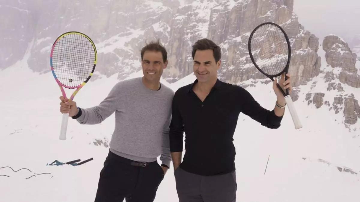 Nadal y Federer, durante la campaña con Louis Vuitton