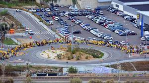 La Via Catalana de l’11 de setembre del 2014 des de l’aire.