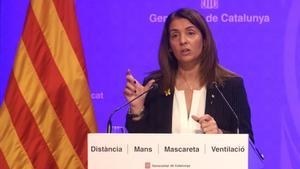 La portaveu del Govern i consellera de la Presidencia  Meritxell Budo  en roda de premsa des del Palau de la Generalitat  18 de desembre del 2020  (Horitzontal) Ruben Moreno   Presidencia ACN