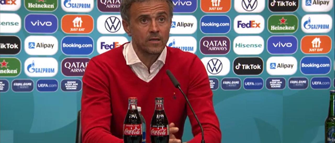 Luis Enrique, en rueda de prensa tras la caída en cuartos de la selección española.