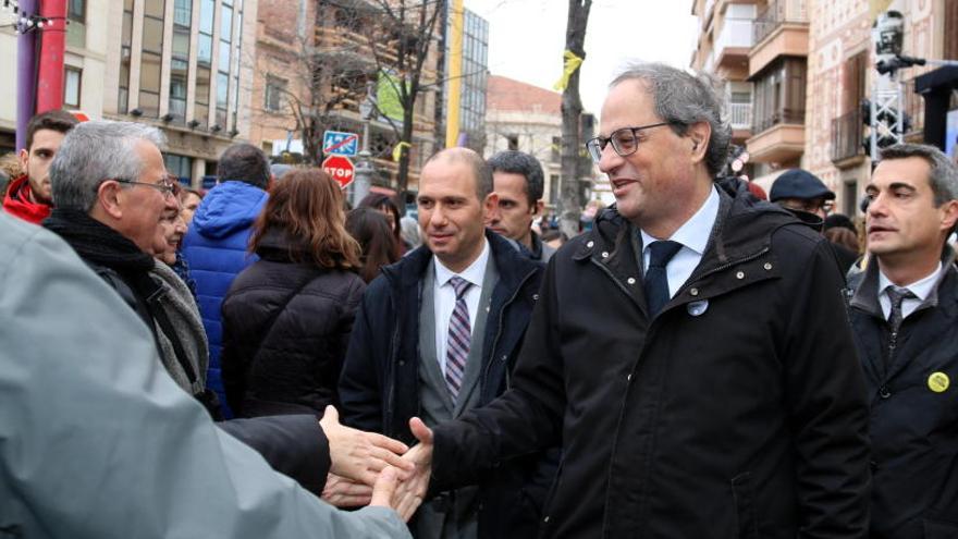 Quim Torra, durant la Fira de la Candelera a Molins de Rei.