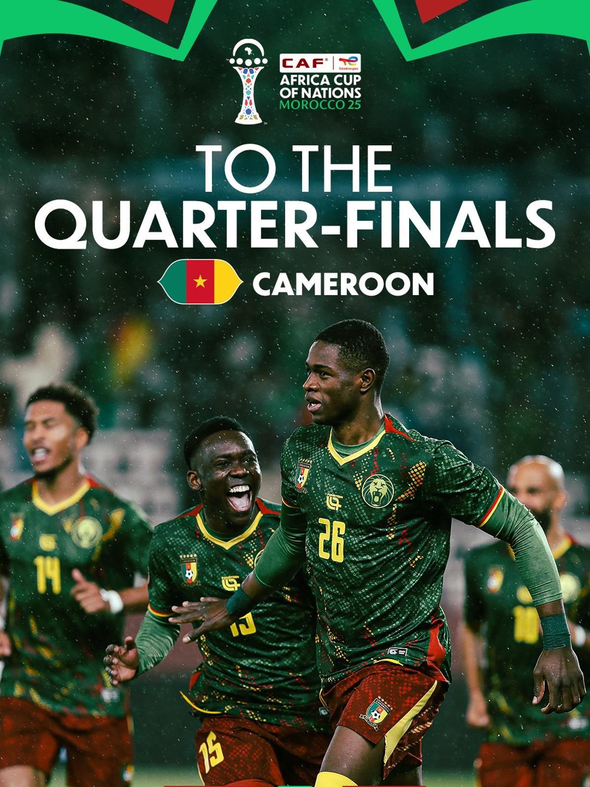 Camerún, a semis de la Copa África