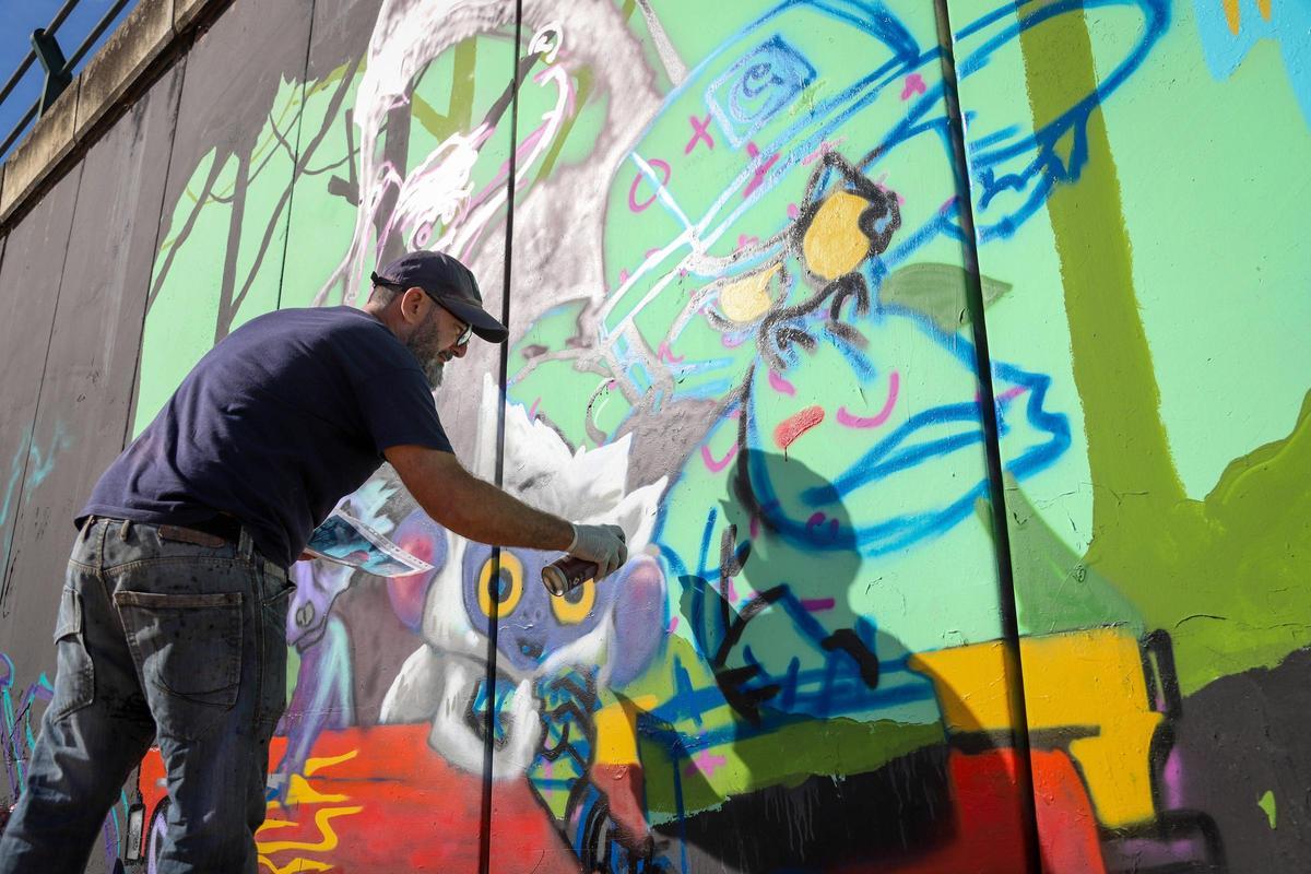 Bieska trabaja en su obra, este sábado.