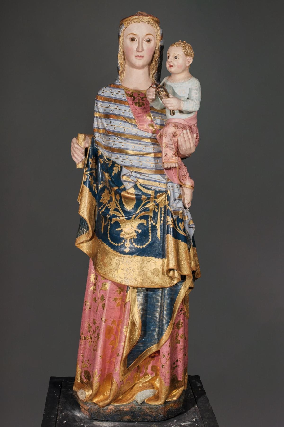 Imagen de la talla de la patrona, ya restaurada.