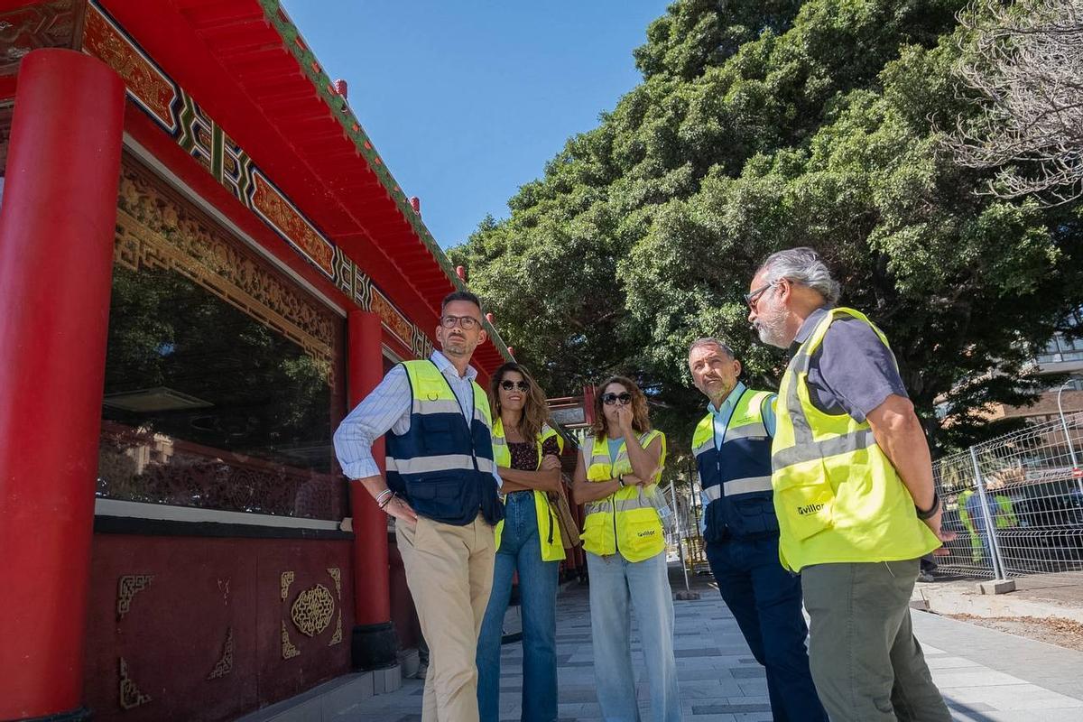 Obras en la avenida de Anaga, en Santa Cruz de Tenerife.