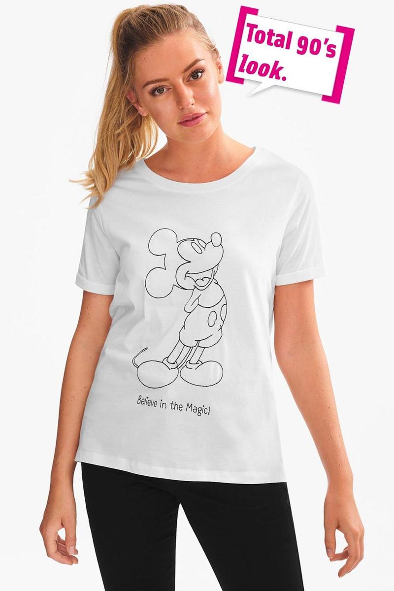 Camiseta de Mickey Mouse en blanco y negro de C&amp;A