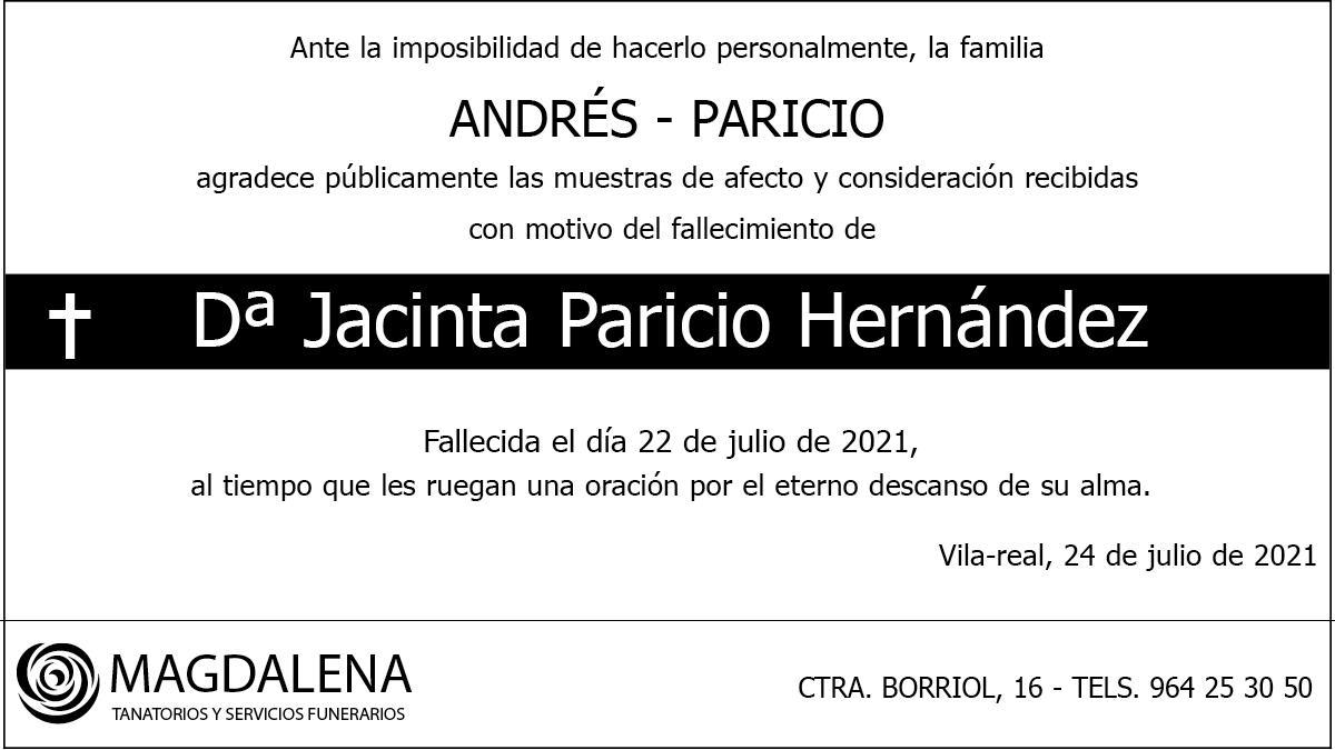 Doña Jacinta Paricio Hernández
