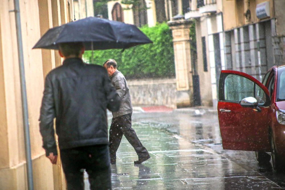 Las precipitaciones moderadas dejan hasta ocho litros por metro cuadrado en distintos puntos de la Vega Baja