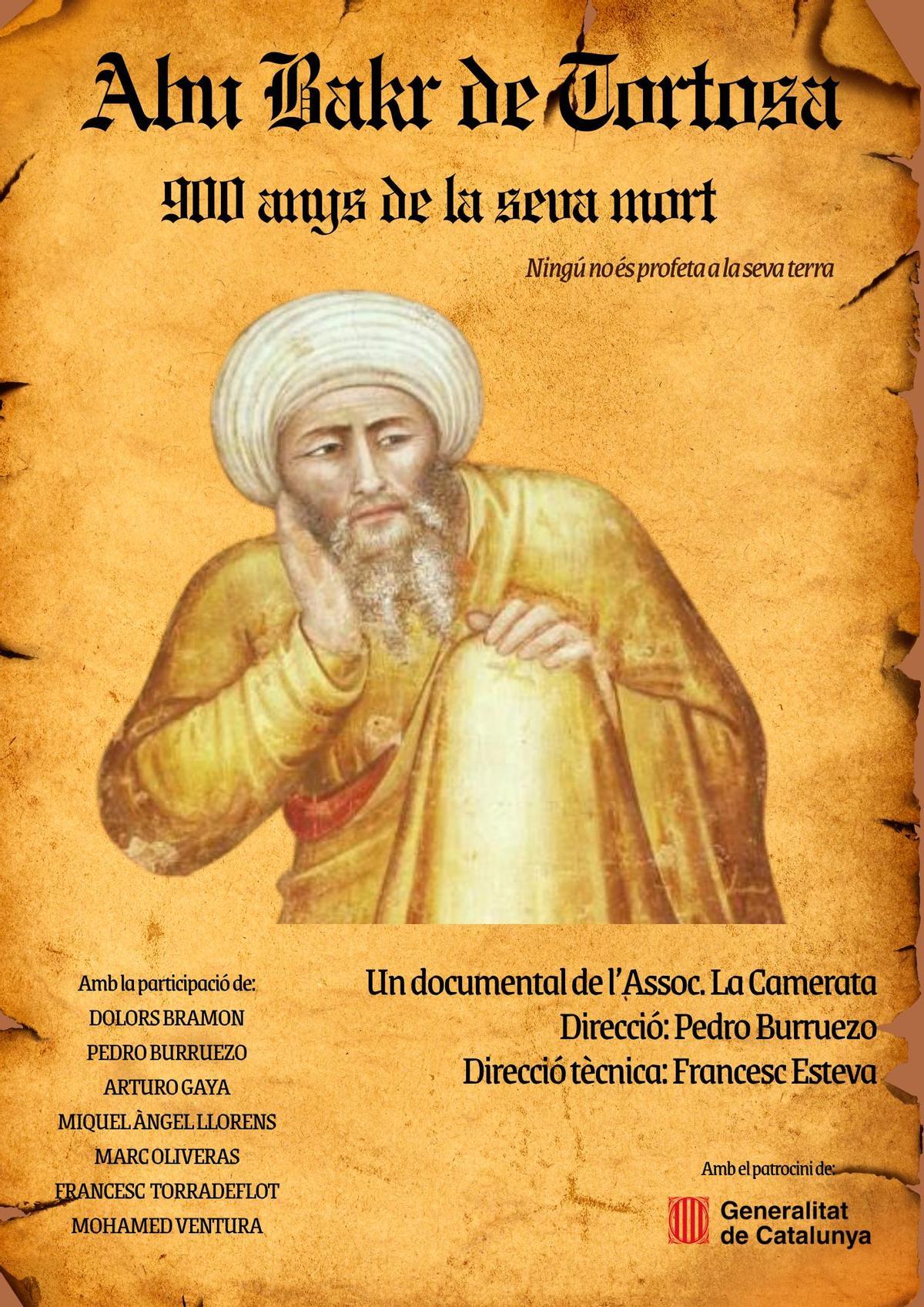 El cartell del documental sobre Abu bakr de Tortosa.