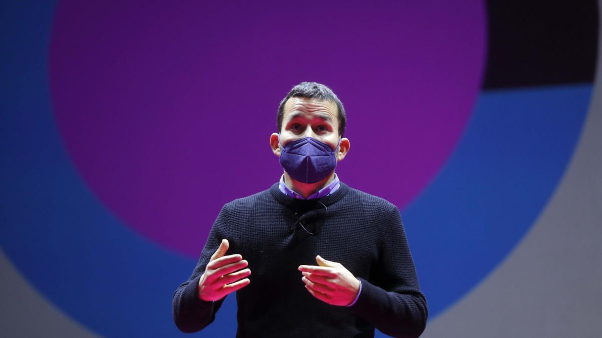 El conseller Vicent Marzà, ayer en Les Arts, durante la inauguración de las jornadas.