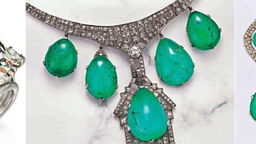 Imagen de las joyas que subasta la familia Franco.