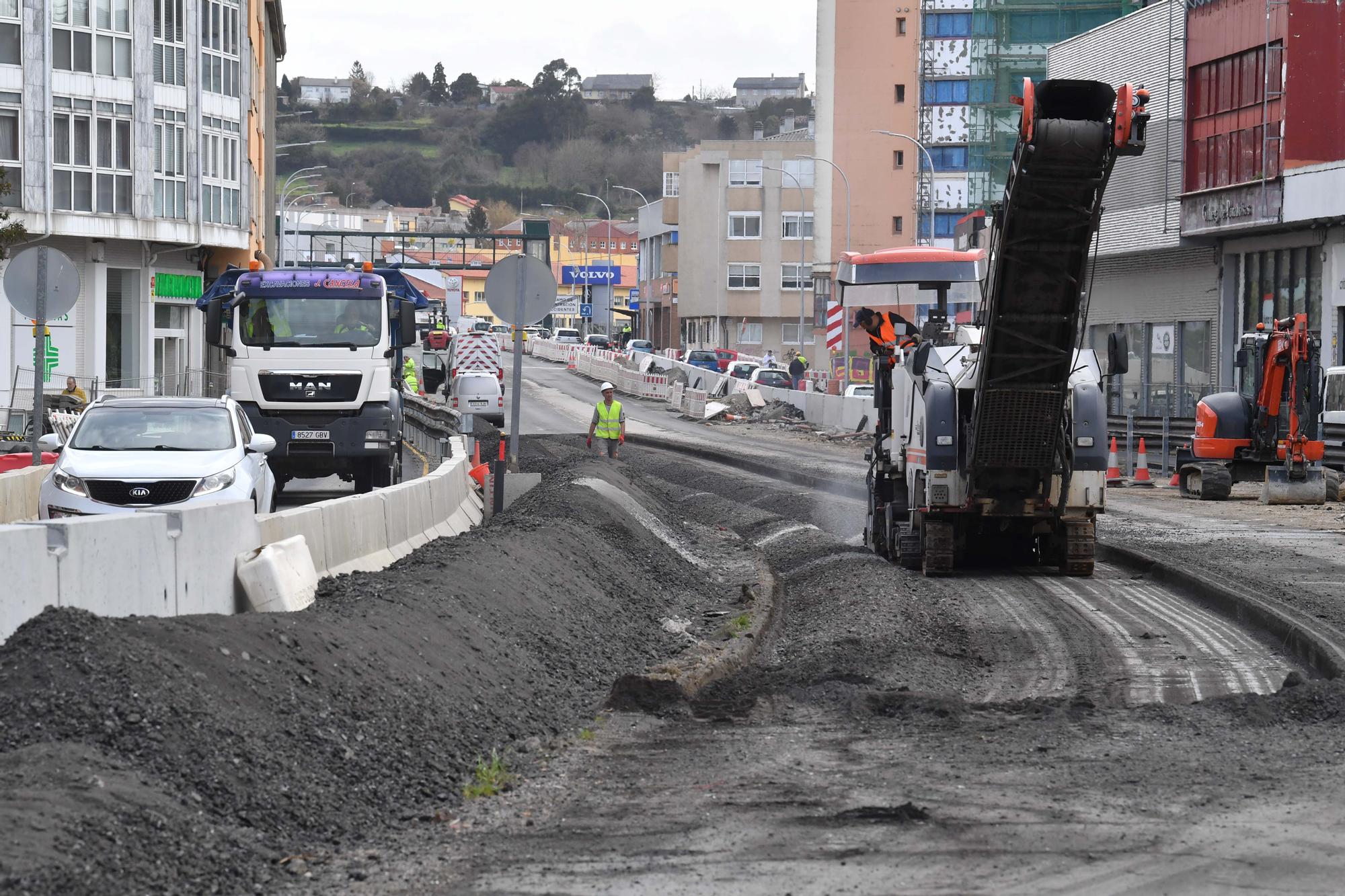 Arrancan los cambios de tráfico por la obra de Sol y Mar en Perillo