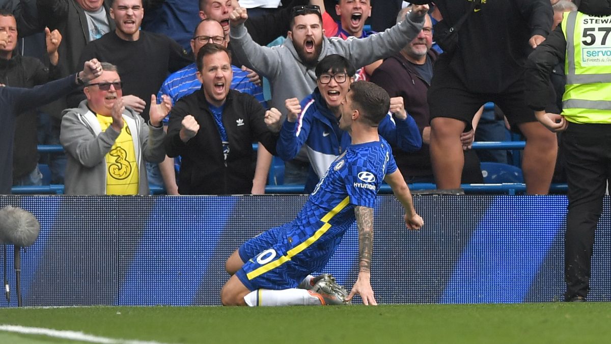 Christian Pulisic celebrando su gol frente al Chelsea