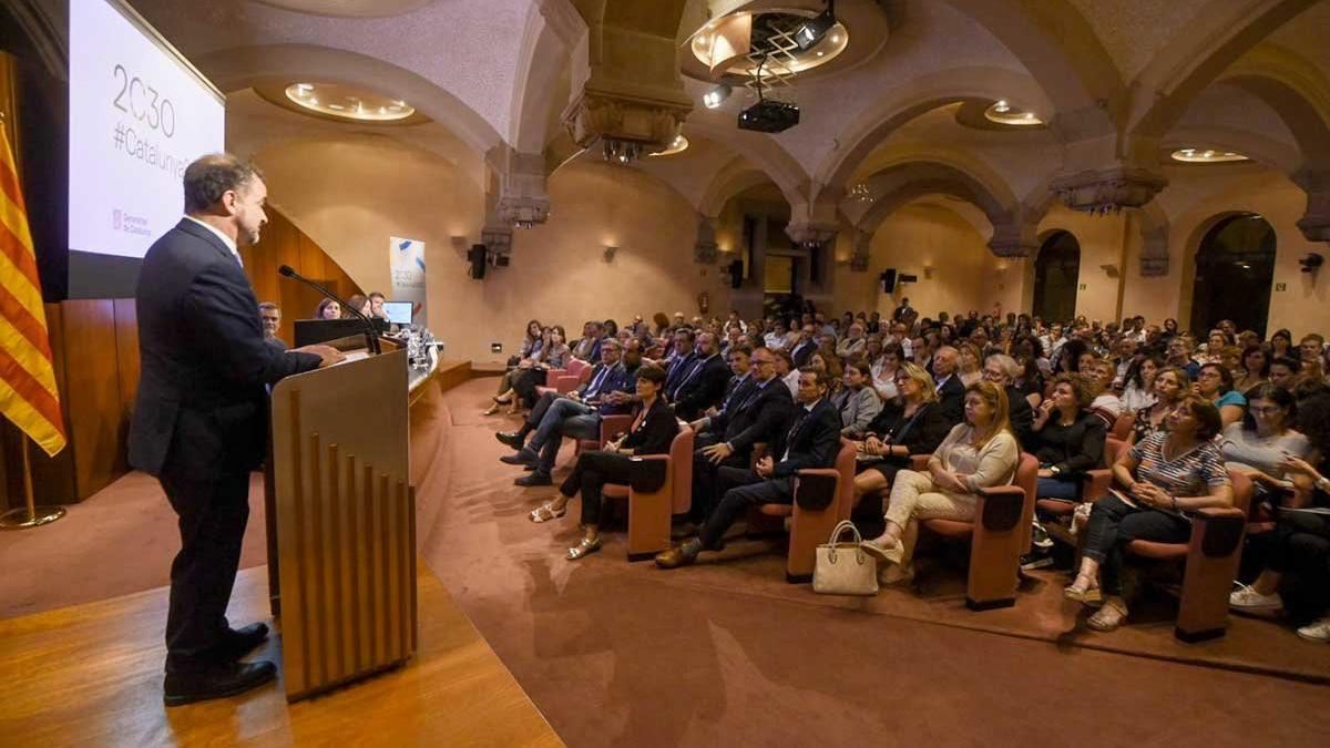 El 'conseller' Alfred Bosch, durante la presentación de los compromisos de la Agenda 2030