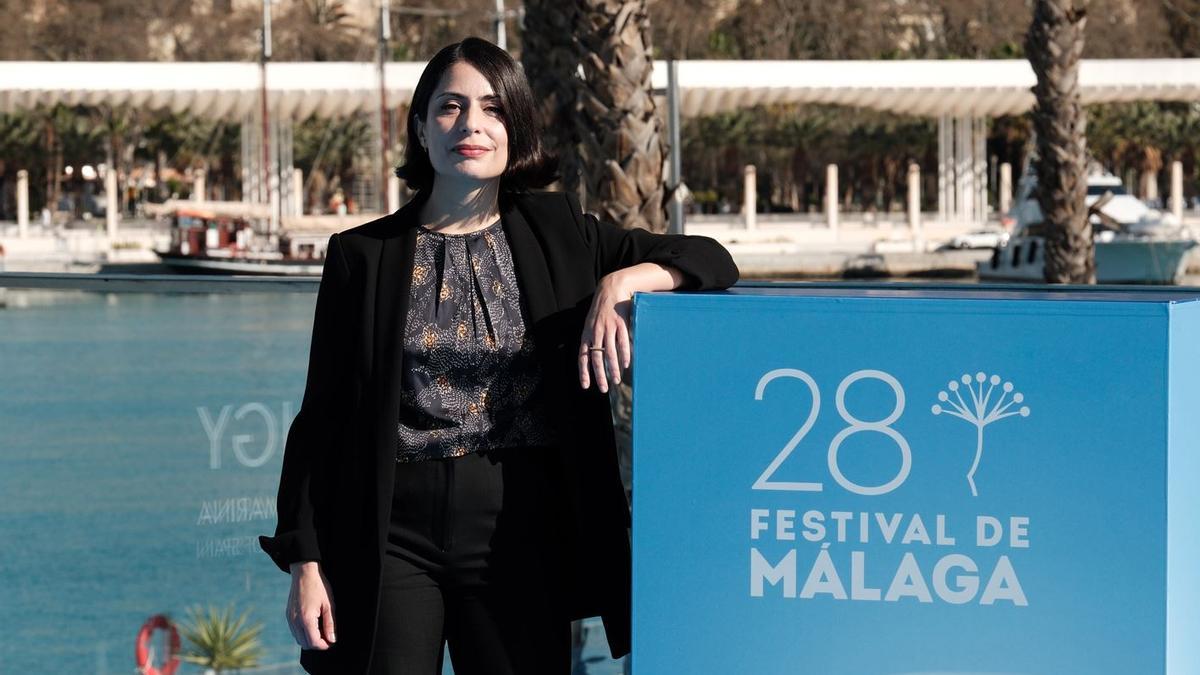 Celia Rico, en el photocall del Muelle Uno del Festival de Málaga