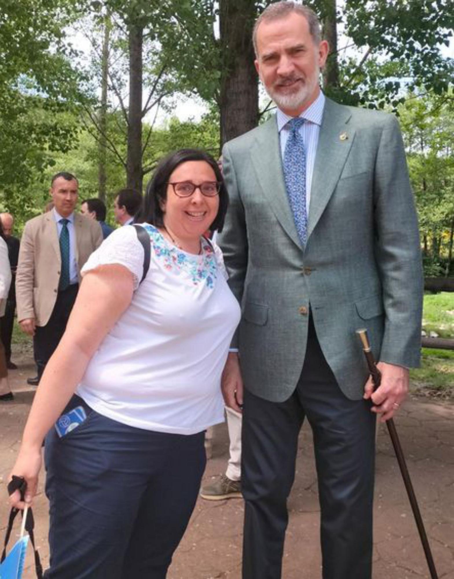 El Rey Felipe VI, con Marta Vicente. 