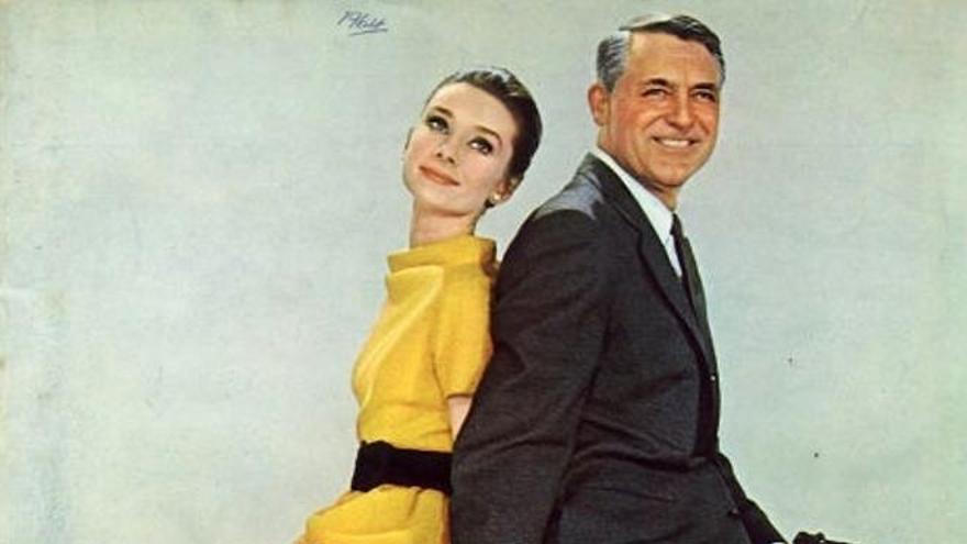 Audrey Hepburn y Cary Grant, en el cartel de &#039;Charada&#039;, de Hitchcock.