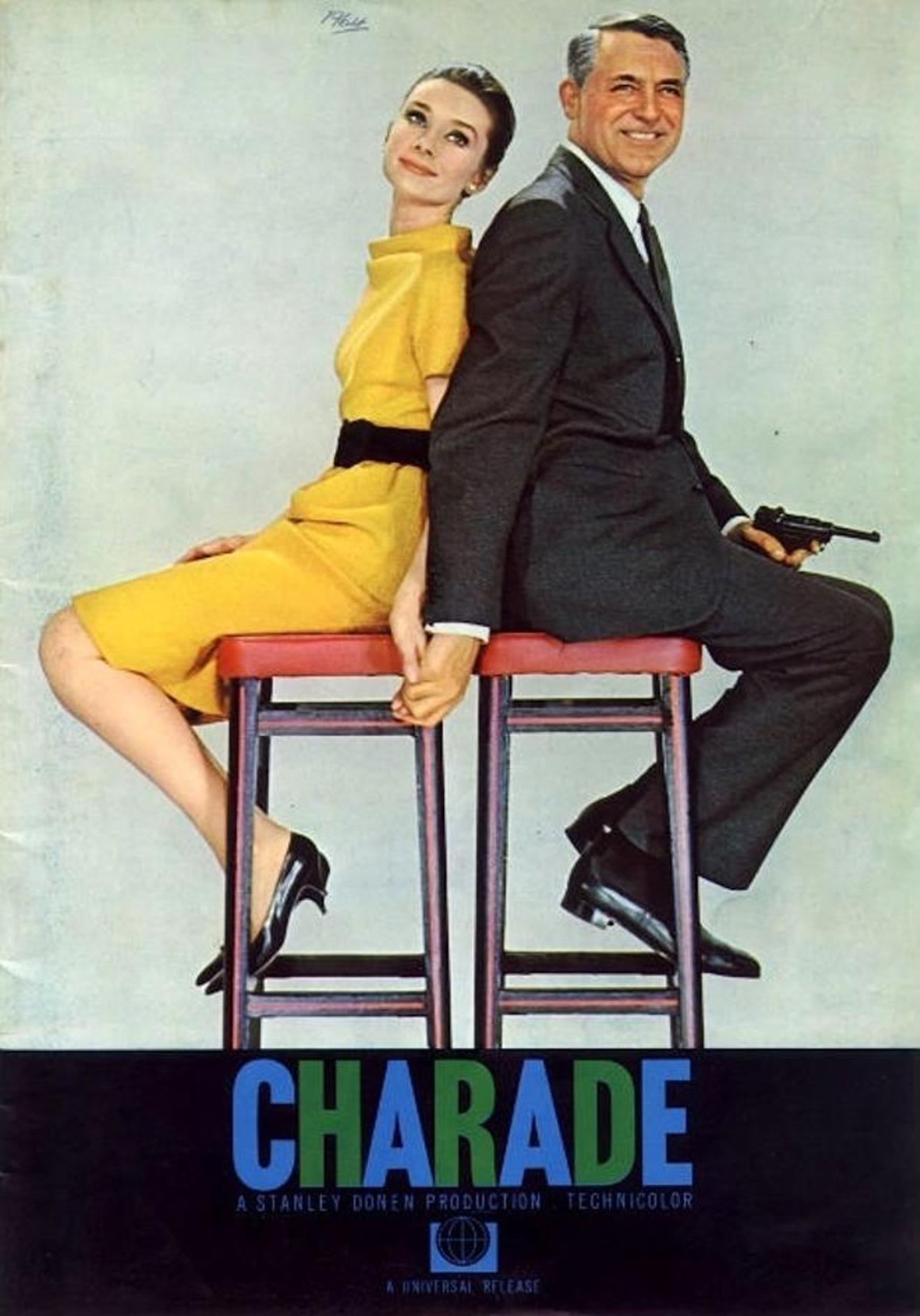 Audrey Hepburn y Cary Grant, en el cartel de 'Charada', de Hitchcock.