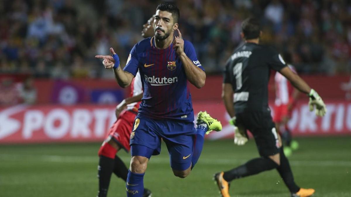 Luis Suárez marcó su segundo gol en la Liga en Girona