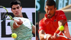 Carlos Alcaraz y Novak Djokovic.