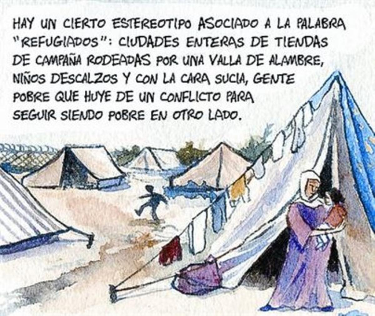 MIRADA CRÍTICA 3 A dalt, refugiats txetxens interrogats per Joe Sacco i la Jerusalem viscuda per Guy Delisle. A sota, l’Afganistan dels 80 darrere de la càmera de Didier Lefèvrè; iraquians a Síria, per Sarah Glidden, i la Cambodja khmer de Tian.