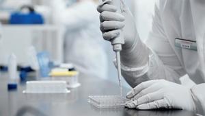Investigadores del laboratorio Moderna trabajan en la vacuna contra la COVID-19.