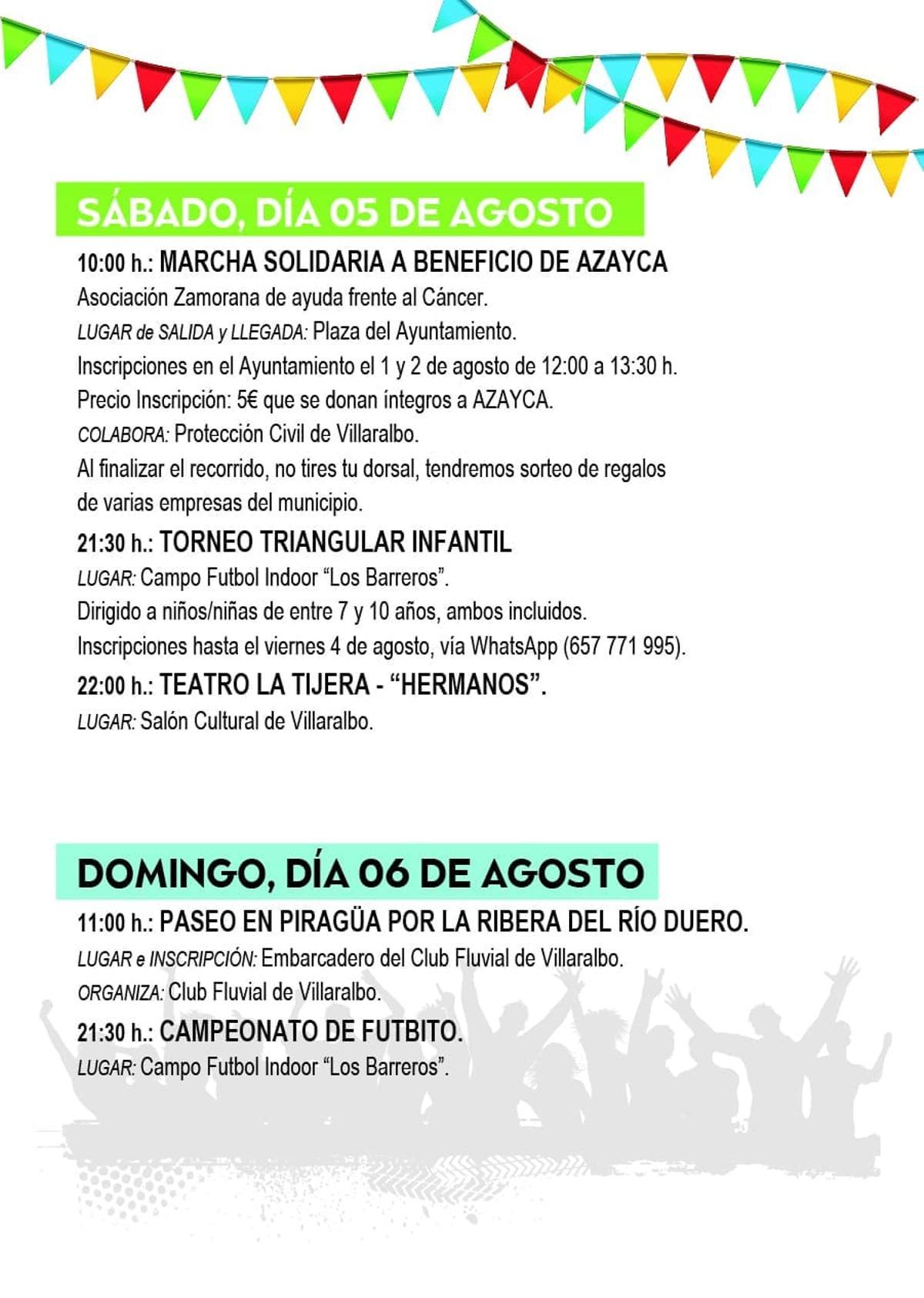 Fiestas de Villaralbo: programa 2023.
