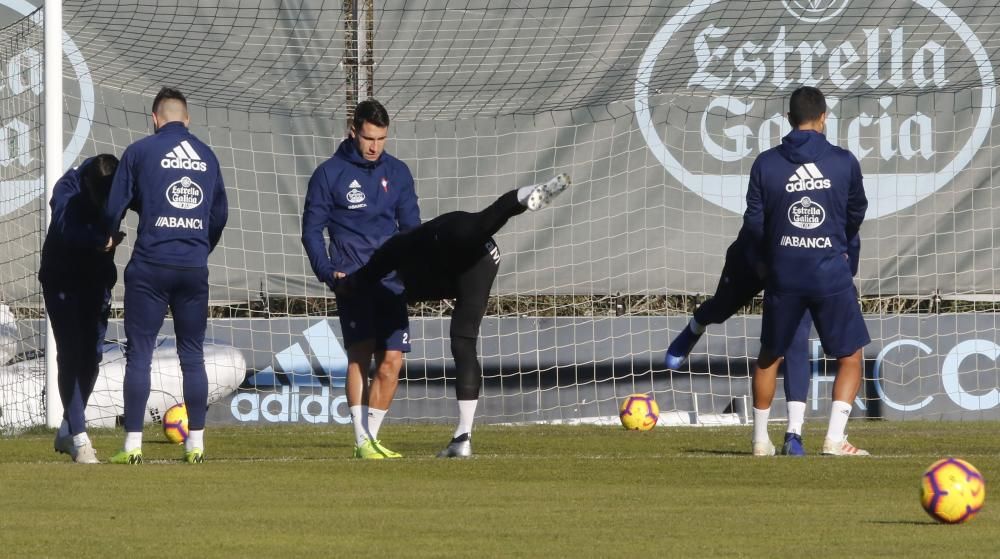 El Celta prepara en A Madroa el partido en Vallecas