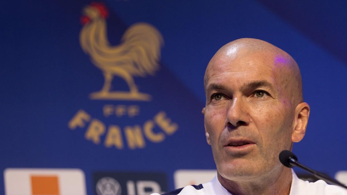 Zidane, durante la rueda de prensa de la selecciñon francesa