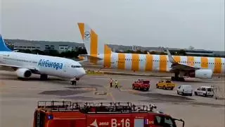 Dos aviones chocan en la pista del aeropuerto de Palma