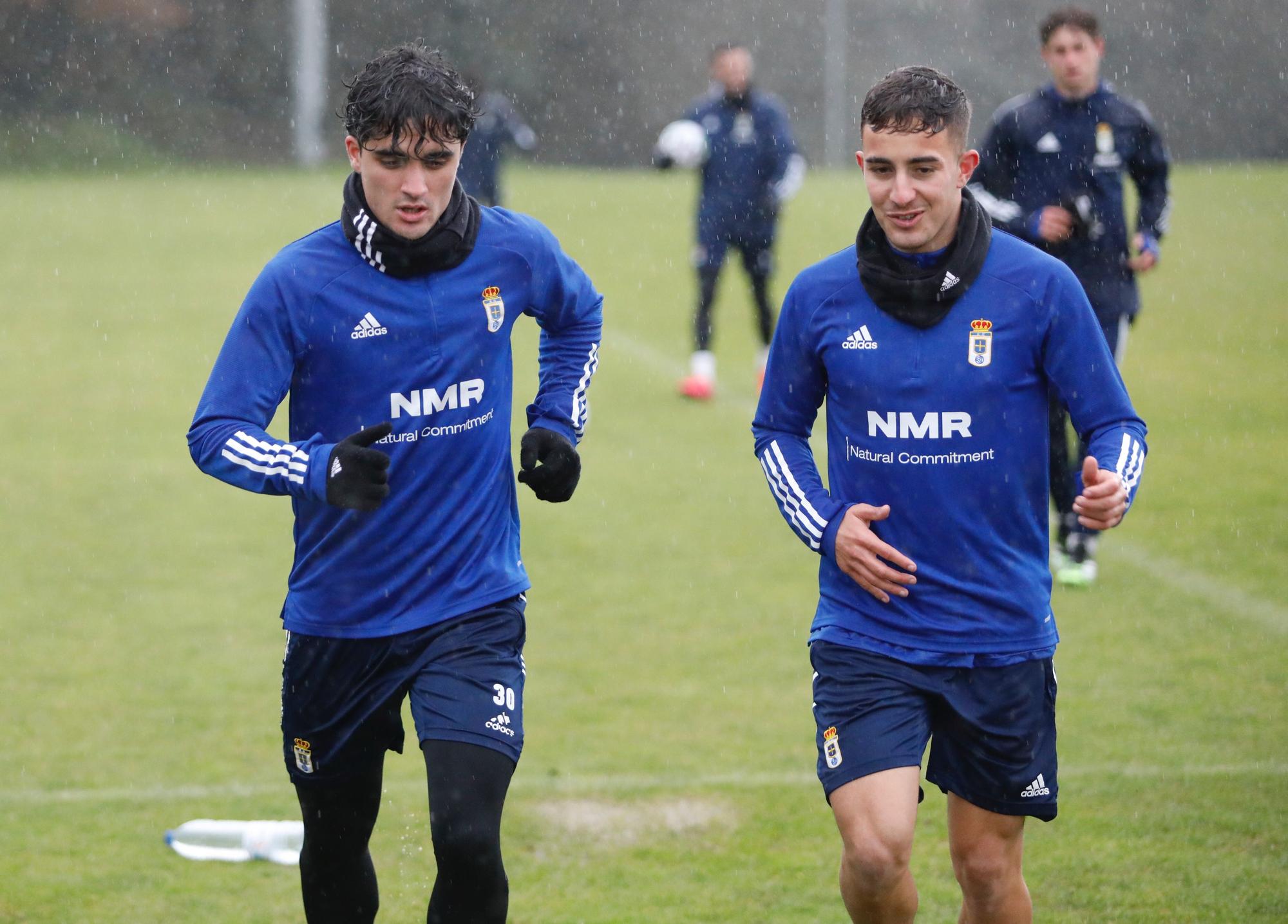 Entrenamiento del Oviedo tras empatar ante el Mallorca